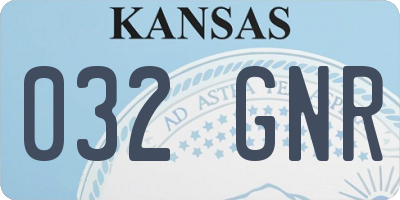 KS license plate 032GNR