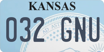 KS license plate 032GNU