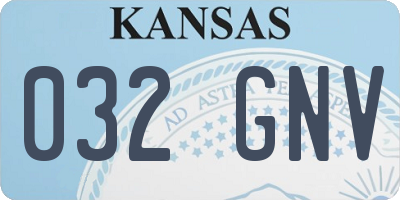 KS license plate 032GNV