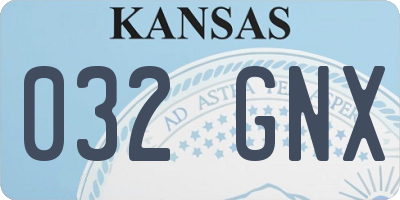 KS license plate 032GNX