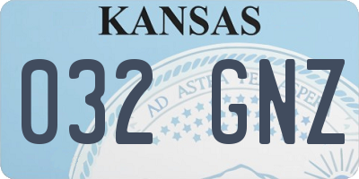 KS license plate 032GNZ