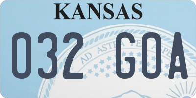 KS license plate 032GOA