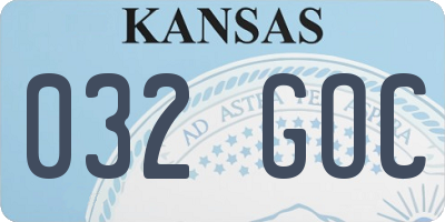 KS license plate 032GOC