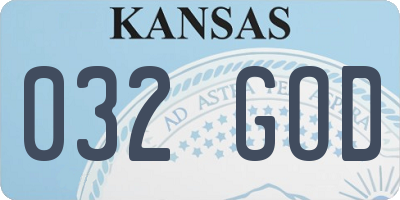 KS license plate 032GOD