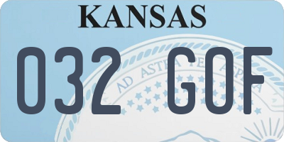 KS license plate 032GOF