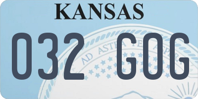 KS license plate 032GOG