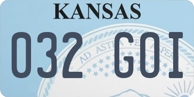 KS license plate 032GOI
