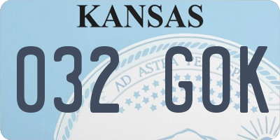 KS license plate 032GOK