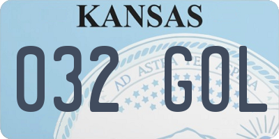 KS license plate 032GOL