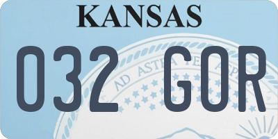 KS license plate 032GOR
