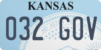 KS license plate 032GOV
