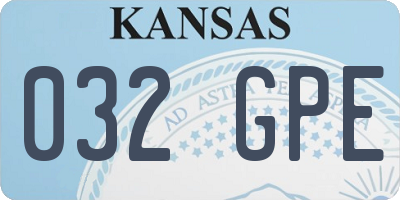 KS license plate 032GPE