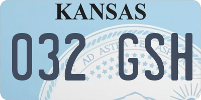 KS license plate 032GSH