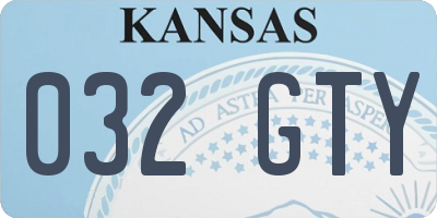KS license plate 032GTY