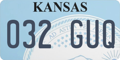 KS license plate 032GUQ