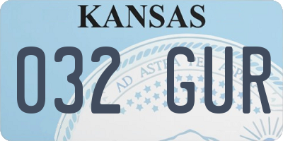 KS license plate 032GUR