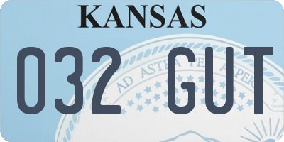 KS license plate 032GUT
