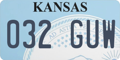KS license plate 032GUW