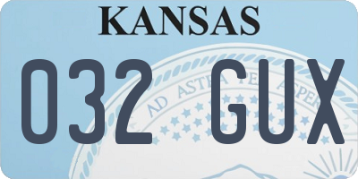 KS license plate 032GUX