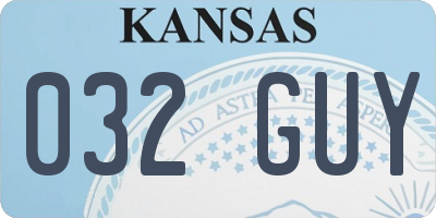 KS license plate 032GUY