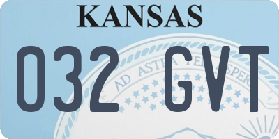 KS license plate 032GVT
