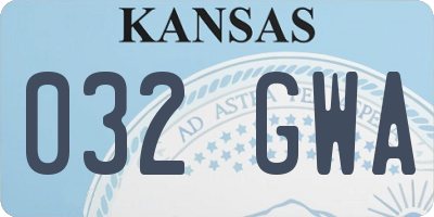 KS license plate 032GWA