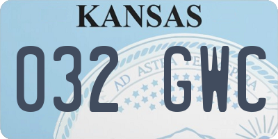 KS license plate 032GWC