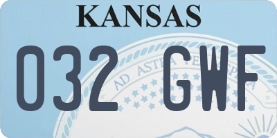 KS license plate 032GWF