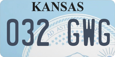 KS license plate 032GWG