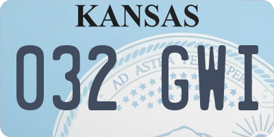 KS license plate 032GWI
