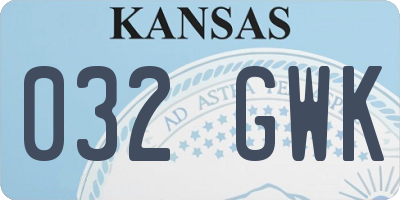 KS license plate 032GWK