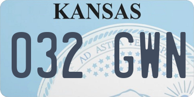 KS license plate 032GWN
