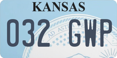 KS license plate 032GWP