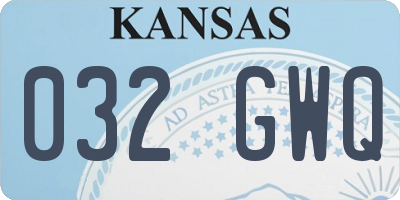 KS license plate 032GWQ