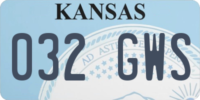 KS license plate 032GWS