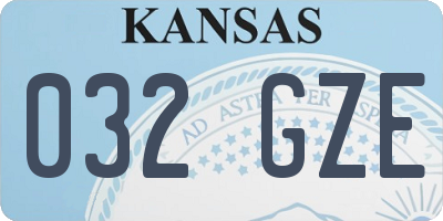 KS license plate 032GZE