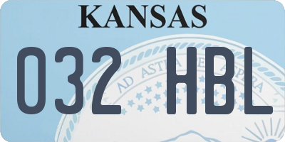 KS license plate 032HBL