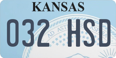 KS license plate 032HSD