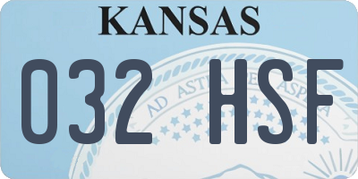 KS license plate 032HSF