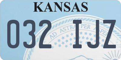 KS license plate 032IJZ
