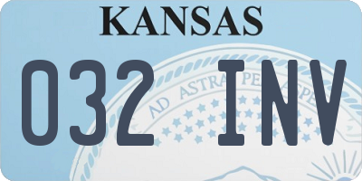 KS license plate 032INV