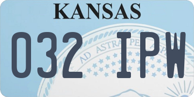 KS license plate 032IPW