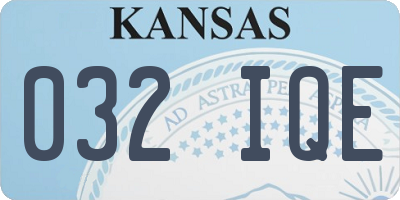 KS license plate 032IQE