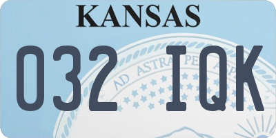 KS license plate 032IQK