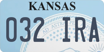 KS license plate 032IRA