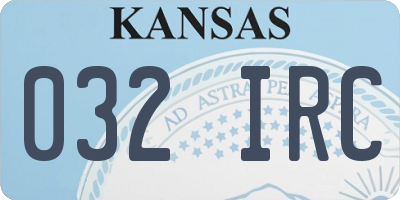 KS license plate 032IRC
