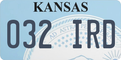 KS license plate 032IRD