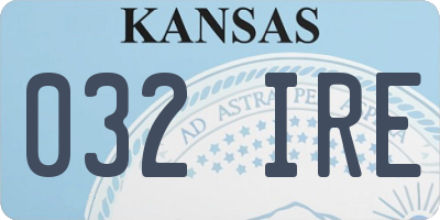 KS license plate 032IRE