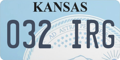 KS license plate 032IRG