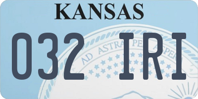 KS license plate 032IRI